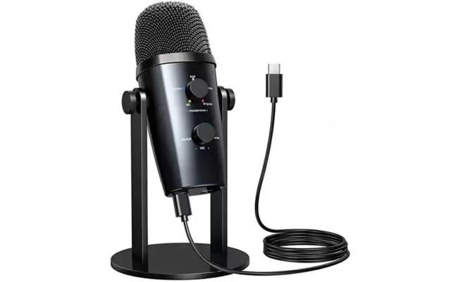 JMARY MC-PW10 Professional 4 Sound Modes USB Desktop Condenser Microphone - Black